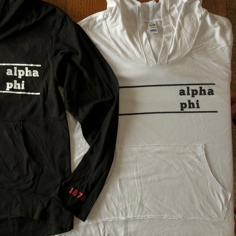 Alpha Phi White Hooded Long Sleeve